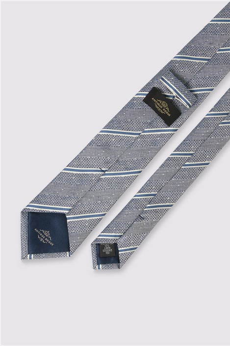 Antique Rogue Blue Textured Stripe Tie