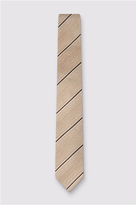 Antique Rogue Oatmeal Textured Stripe Tie