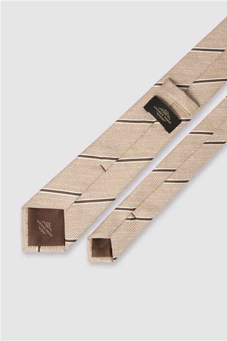 Antique Rogue Oatmeal Textured Stripe Tie