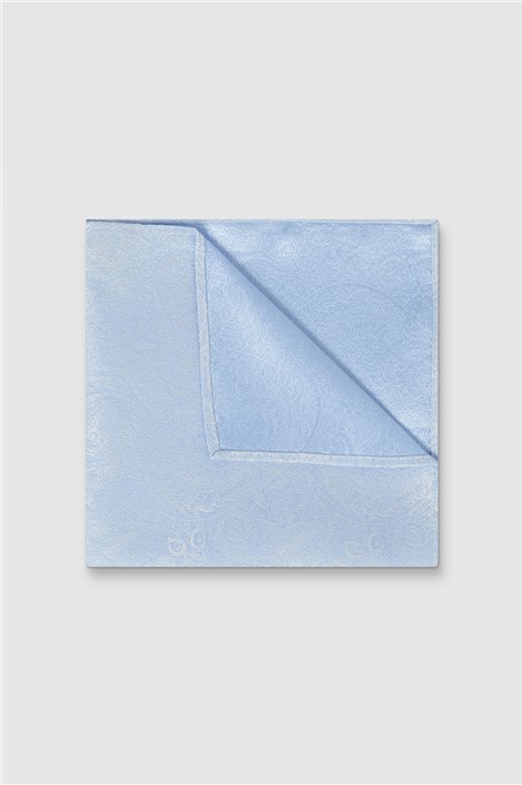 Antique Rogue Light Blue Paisley Wedding Pocket Square