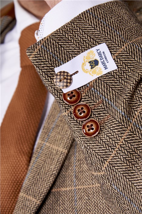 Marc Darcy Slim Fit DX7 Tan Tweed Jacket
