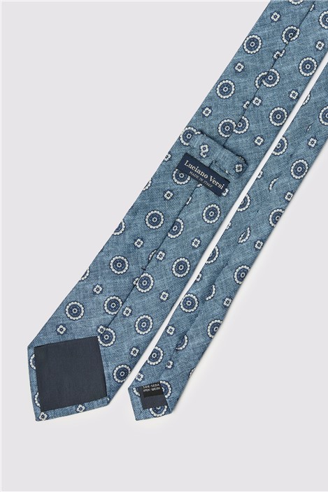 Luciano Versi by Bottinelli Lucca Blue Italian Silk Motif Tie
