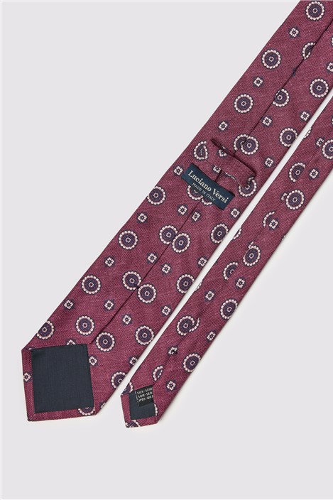 Luciano Versi by Bottinelli Lucca Pink Italian Silk Motif Tie