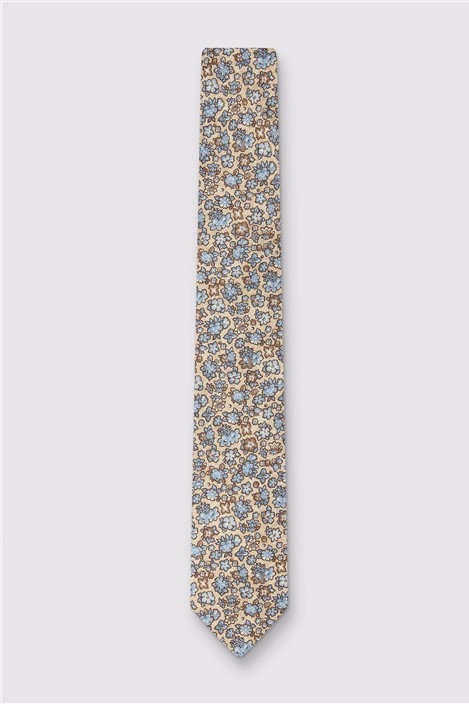 Luciano Versi by Bottinelli Capri Ecru Italian Silk Floral Tie