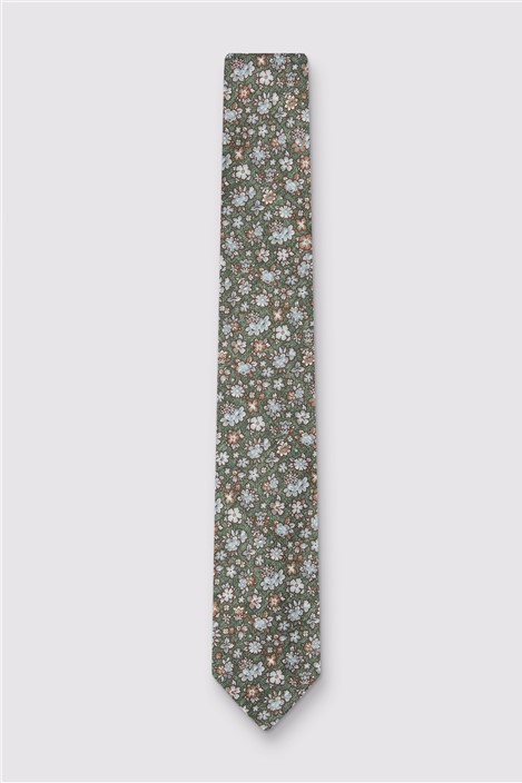 Luciano Versi by Bottinelli Capri Green Italian Silk Floral Tie