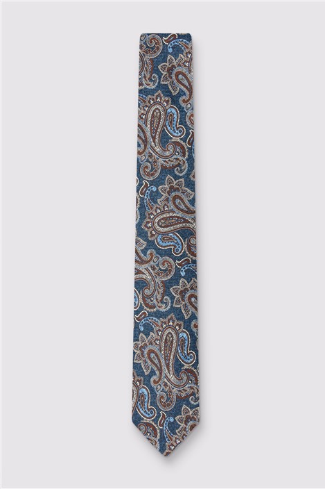 Luciano Versi by Bottinelli Turin Navy Italian Silk Paisley Tie
