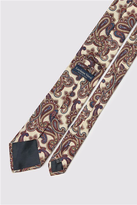 Luciano Versi by Bottinelli Turin Raspberry Italian Silk Paisley Tie