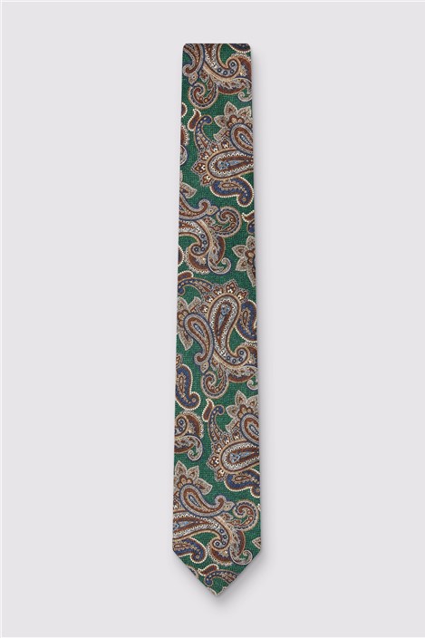 Luciano Versi by Bottinelli Turin Green Italian Silk Paisley Tie