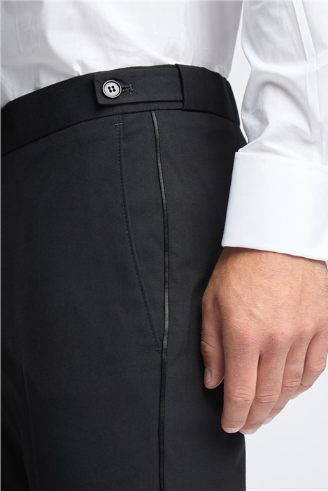 Limehaus Black Side Stripe Stretch Tuxedo Trousers