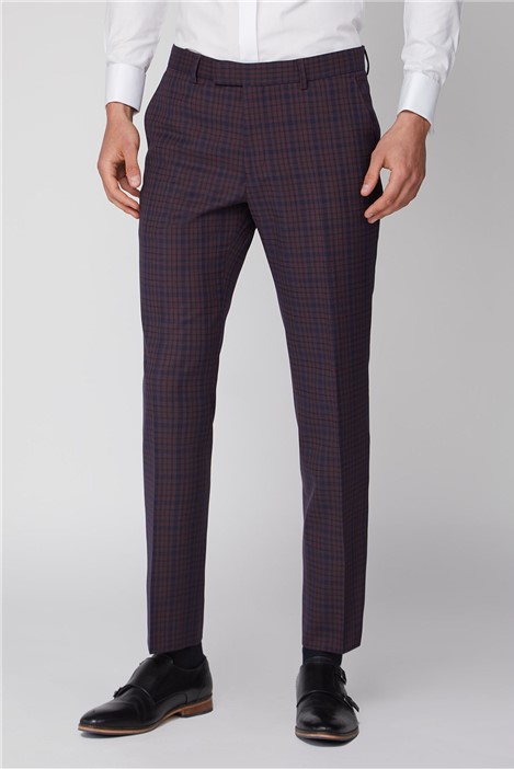 mens black check trousers
