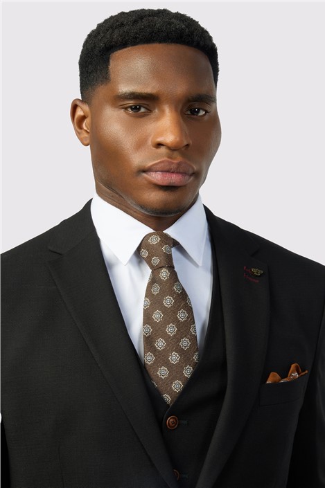 Antique Rogue Slim Fit Black Texture Stretch Jacket
