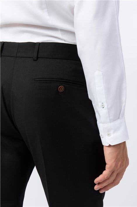 Antique Rogue Slim Fit Black Texture Stretch Trousers