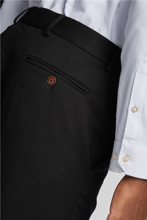 Antique Rogue Slim Fit Black Texture Stretch Trousers