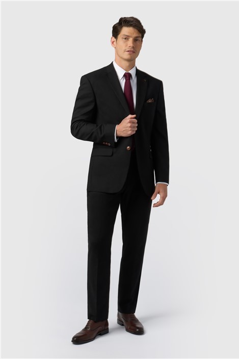 Antique Rogue Regular Fit Black Texture Stretch Jacket