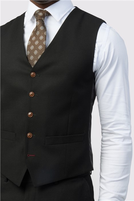 Antique Rogue Black Texture Stretch Waistcoat