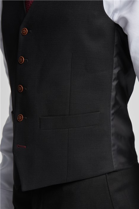 Antique Rogue Black Texture Stretch Waistcoat