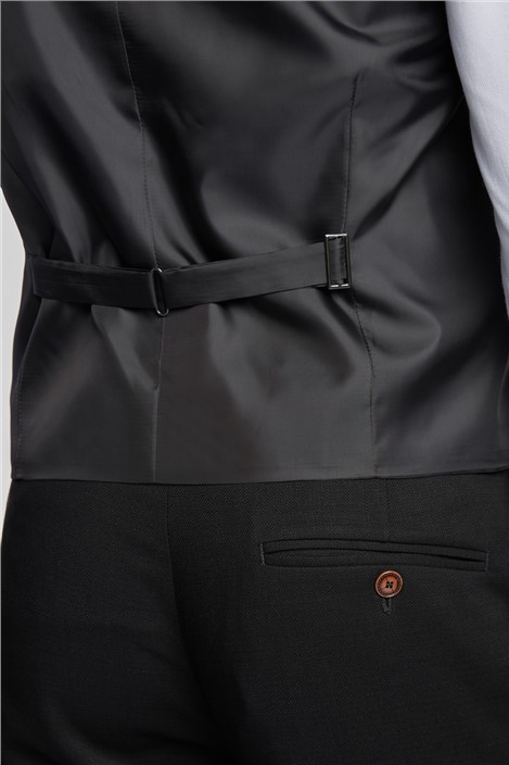 Antique Rogue Black Texture Stretch Waistcoat