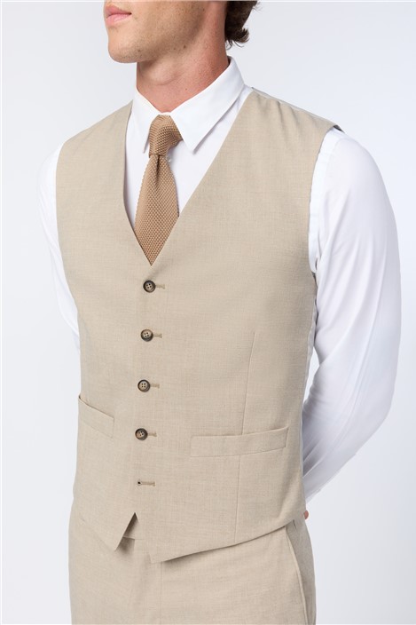 Antique Rogue Slim Fit Sand Waistcoat