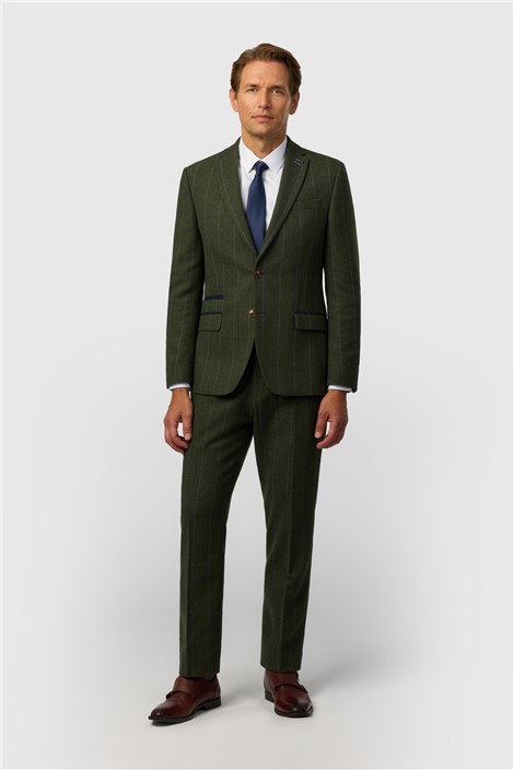 Antique Rogue Tailored Fit Hooper Green and Blue Check Jacket