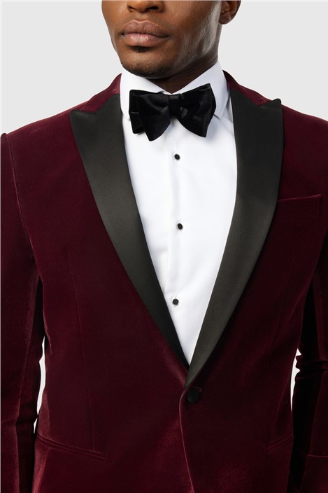 Antique Rogue Slim Fit Franklin Merlot Velvet Jacket