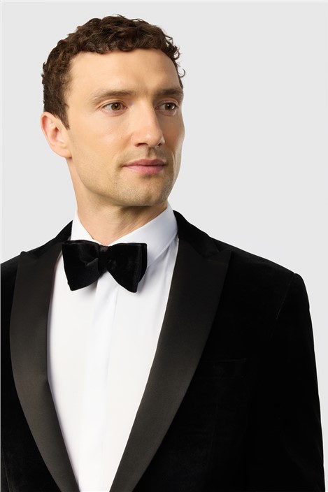 Antique Rogue Slim Fit Black Velvet Jacket