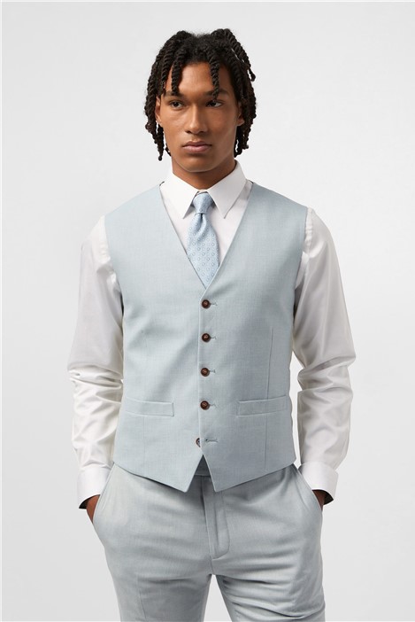 Antique Rogue Slim Fit Blake Pale Blue Waistcoat