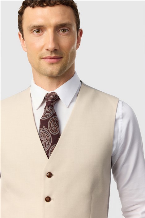 Antique Rogue Slim Fit Blake Ecru Waistcoat