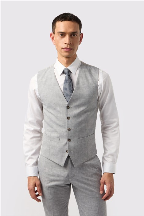 Antique Rogue Slim Fit Montrose Pale Grey Waistcoat