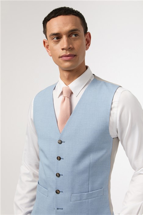 Antique Rogue Slim Fit Montrose Cloud Blue Waistcoat
