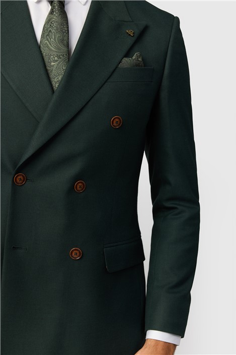 Antique Rogue Slim Fit Blake Deep Green Double Breasted Jacket
