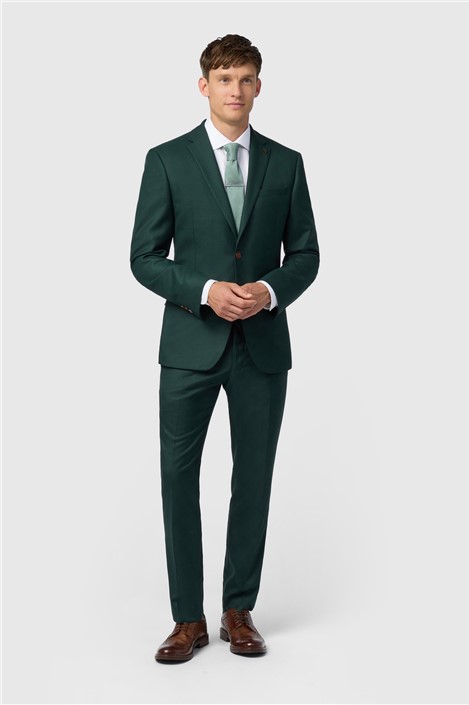 Antique Rogue Slim Fit Green Texture Jacket