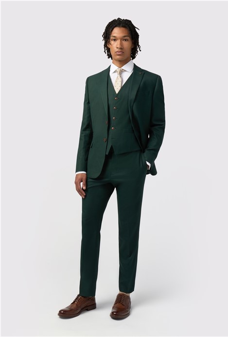Antique Rogue Slim Fit Deep Green Texture Suit