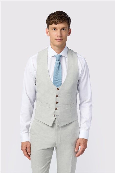 Antique Rogue Slim Fit Blake Pale Grey Waistcoat