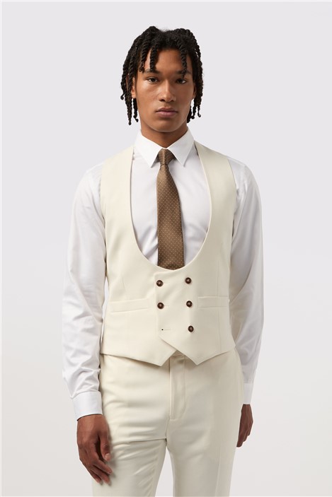 Antique Rogue Slim Fit Blake Ivory Waistcoat