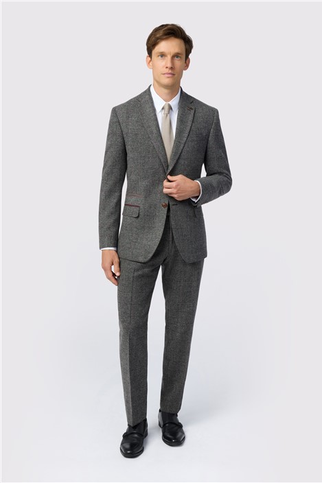 Antique Rogue Tailored Fit Jace Grey Berry Tweed Jacket