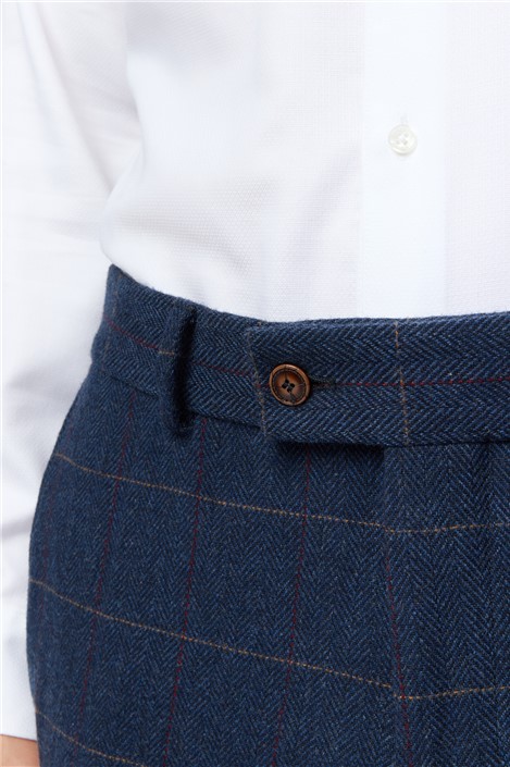 Antique Rogue Tailored Fit Ezra Blue Check Trousers