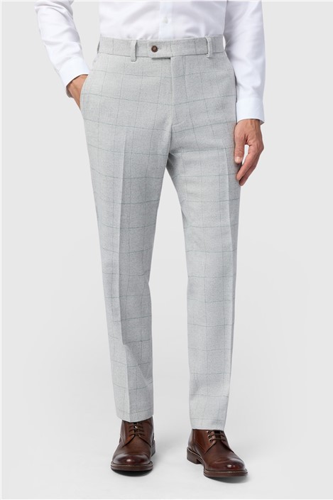 Antique Rogue Tailored Fit Alva Taupe Check Tweed Mens Trousers Grey Antique Rogue Tailored Fit Alva Taupe Check Tweed Mens Trousers Grey