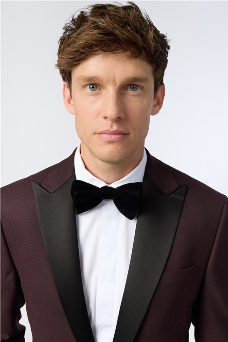 Antique Rogue Slim Fit Burgundy Texture Jacket
