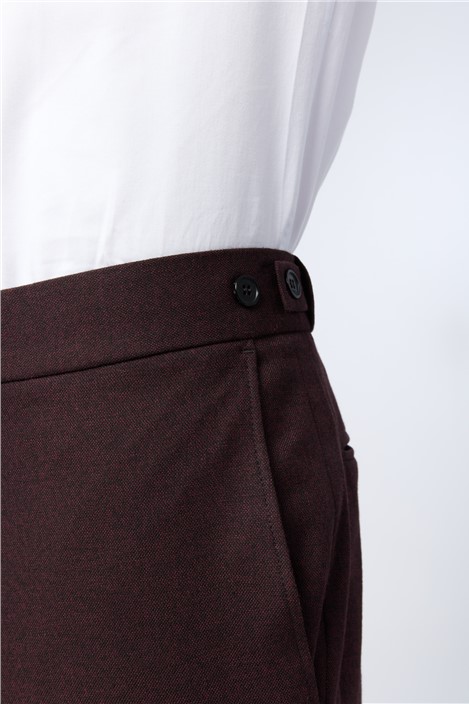 Antique Rogue Slim Fit Burgundy Texture Trousers