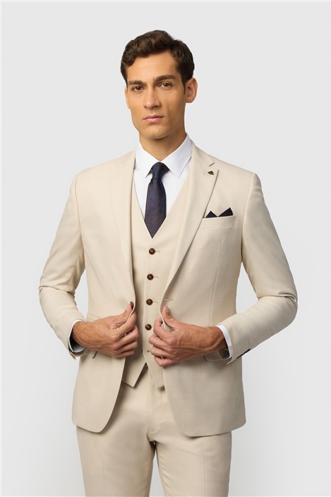 Antique Rogue Slim Fit Blake Ecru Texture Jacket
