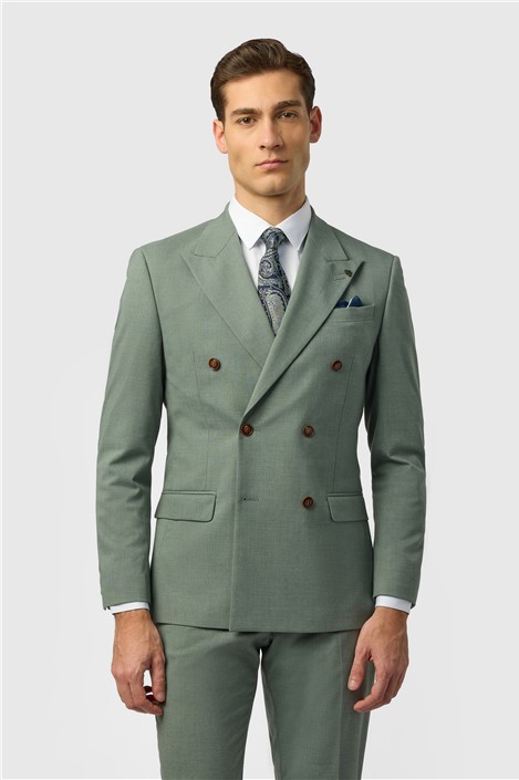 Antique Rogue Slim Fit Blake Sage Texture Double Breasted Jacket