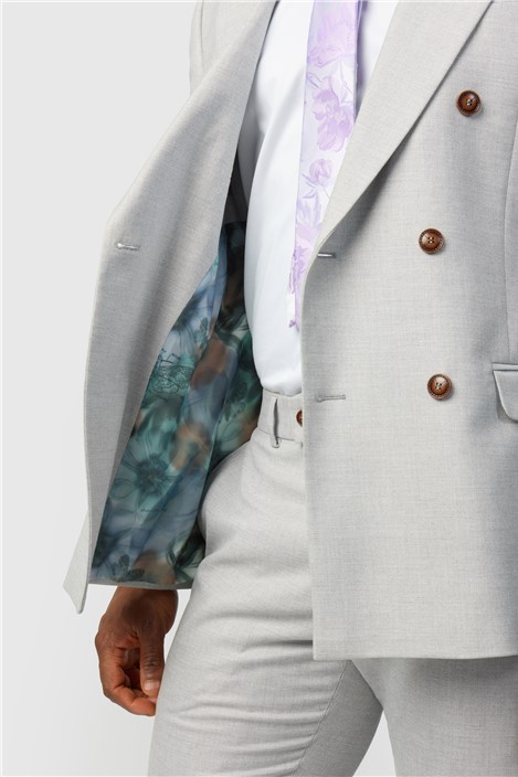 Antique Rogue Slim Fit Blake Grey Double Breasted Jacket
