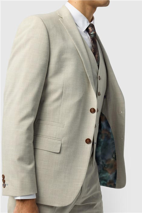 Antique Rogue Slim Fit Gresham Ecru Check Jacket
