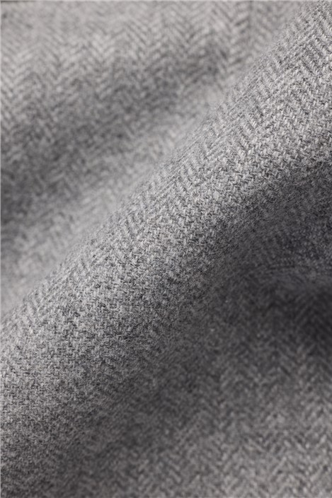 Antique Rogue Slim Fit Baxter Pale Grey Herringbone Jacket