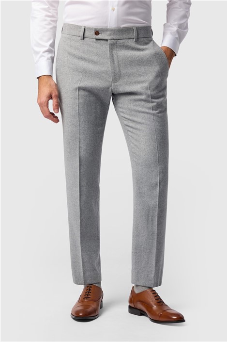Antique Rogue Slim Fit Pale Grey Herringbone Trouser