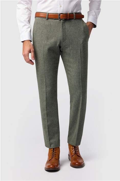 Antique Rogue Slim Fit Baxter Sage Herringbone Tweed Trouser