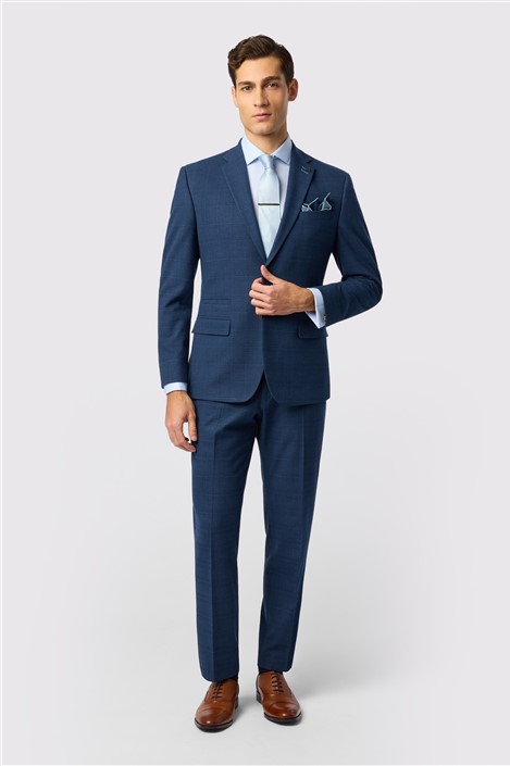 Antique Rogue Tailored Fit Maddoc Blue Check Jacket

