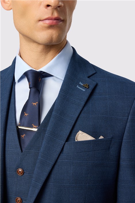 Antique Rogue Tailored Fit Maddoc Blue Check Jacket

