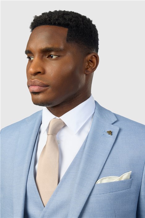 Antique Rogue Slim Fit Blake Pale Blue Texture Jacket
