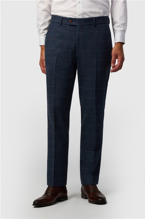 Antique Rogue Tailored Fit Ezra Blue Check Tweed

